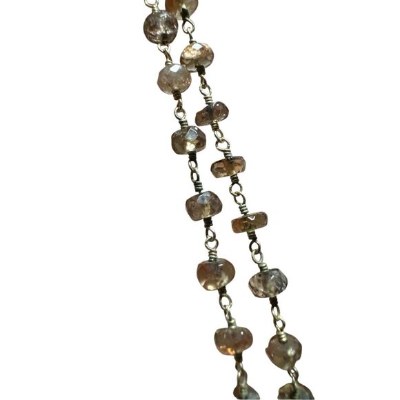 Smoky Quartz Beaded Necklace with Dark Pearl Acorn Pendant - 14K Gold-Filled - Picture 5 of 11